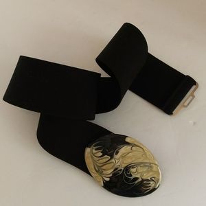 Chunky Swirl Stretch Belt Black Creme